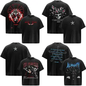Yhwach Bleach Anime Manga Acid Washed 230GSM Heavyweight Cotton T Shirt Collection - Size S to 3XL - Unisex Vintage Streetwear Oversized Crewneck Merch - Gift for Anime Fans