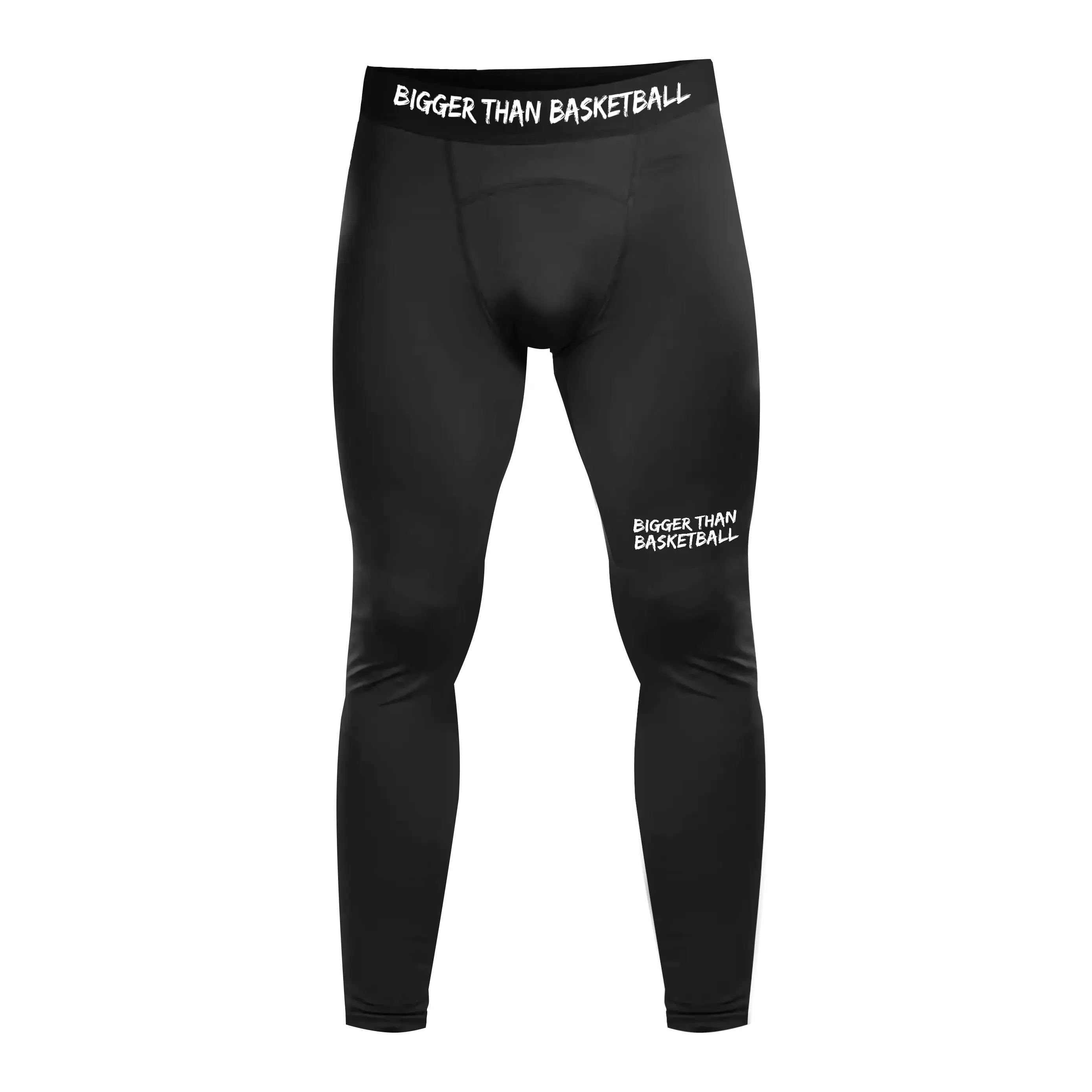 Bigger Than Basketball Performance Tights - Black | Compression Gym & Basketball Tights, Breathable & Sweat-Wicking