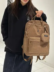 Elegant Backpack with Small Wallet, Preppy Style, All Seasons, Perfect for School, Dating, Shopping, Fashionable and Versatile