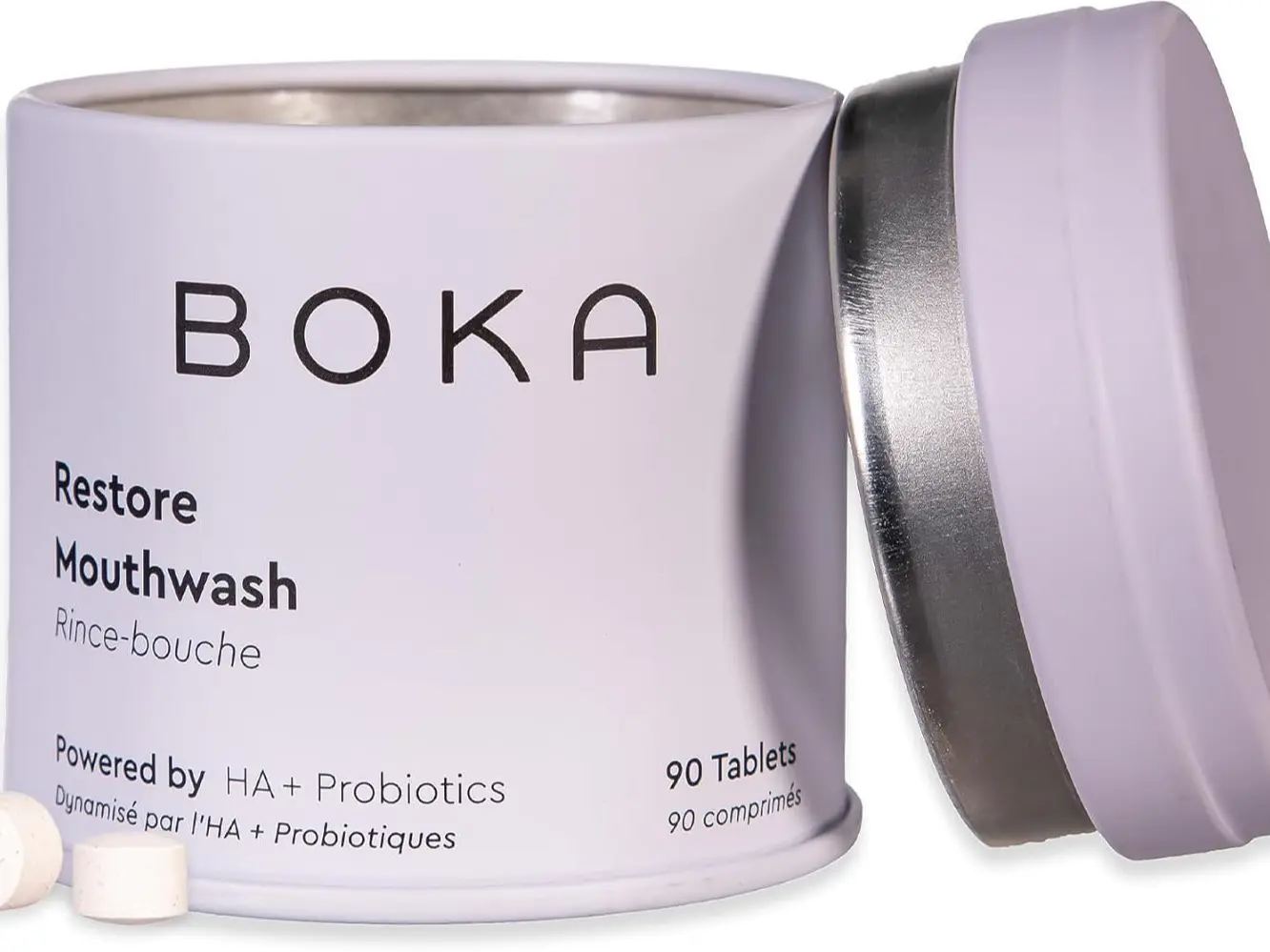 Boka Hydroxyapatite Mouthwash Tablets Mint Flavor 90-Count | Fluoride free and alcohol free chewable tablets, travel size mouthwash tablets, refreshes breath