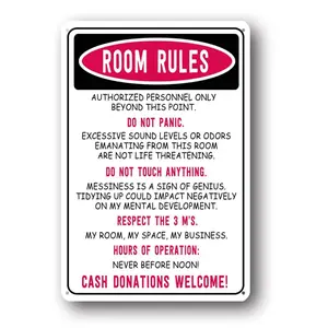 Hilarious Retro Personal Space Rules Tin Sign Unique Declaration Plaque Perfect for Bedroom Study and Home Office