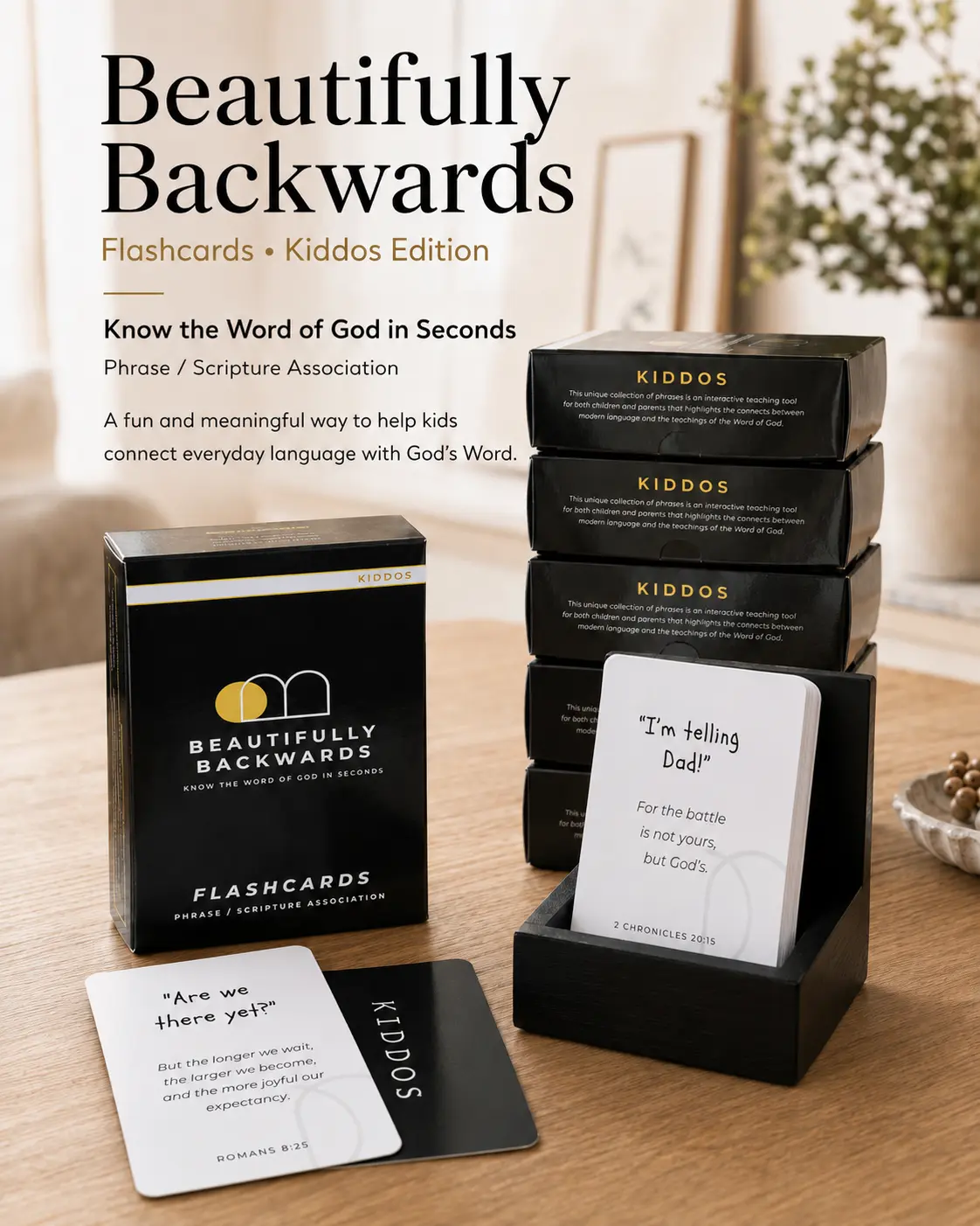 "Kiddos" Scripture Cards for Kids | Bible Verse Memory Cards | Christian Conversation Cards | Family Devotions | Faith Building for Children