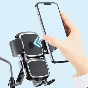 Universal Motorcycle Bike Phone Mount Holder, Adjustable Durable Design Easy Installation Compatible with Most Smartphones