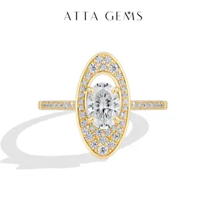 ATTAGEMS 1CT Oval Cut D Color vvs1 Lab-Created Moissanite Ring For Women Girls 925 Sterling Silver Ring Daily Wear Birthday Anniversary Gift SpringStatements R382, Engagement Ring, Vvs1 Clarity summerwins