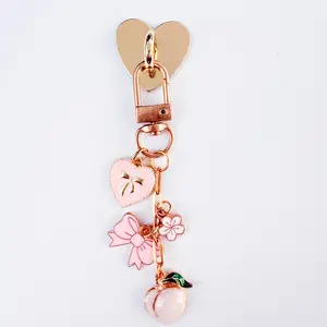 Peach Coquette Pink Kindle Chain Charms, E-Reader Decorative Accessories