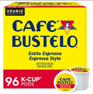 Cafe Bustelo Espresso Coffee Keurig® K-Cup® Pods, Dark Roast, 96/Carton (10074471112668)