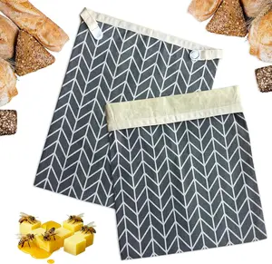 2 Pack  Beeswax Bread Bags for Sourdough - 12.6 x 16.3  Storage, Keeps Homemade Bread Fresh