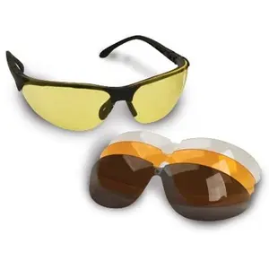 Walker's Sport Glasses w/4 Interchangeable Lenses - Clear/Amber/Yellow/Smoke Grey