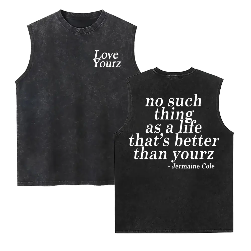 oversized Washed Vest women J Cole Dreamville Love Yourz Lyrics Graphic VERSION 2, J Cole