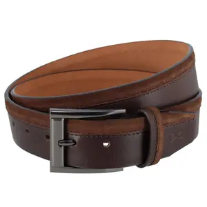Trafalgar Santiago Mixed Genuine Leather Stitched 38mm Casual Belt, Smooth Leather Belts
