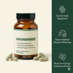GLP-1 Daily Support Capsules with Probiotics, Ginger Root, Magnesium & Vitamin B12| Digestive Wellness Formula| 60 Capsules