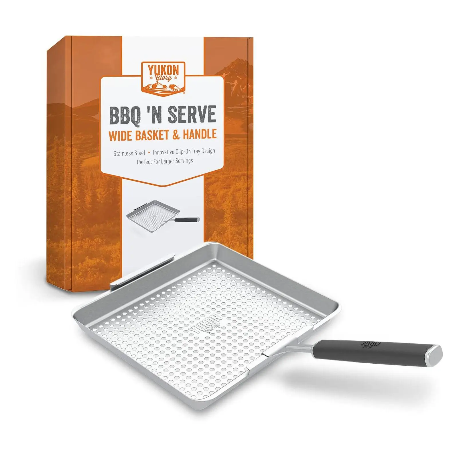 Yukon Glory BBQ 'N Serve Wide BBQ Grill Basket
