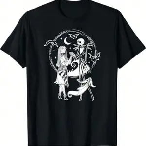 Brand GGOR High Quality Cotton Nightmare Before Christmas T Shirt Featuring Jack Sally and Zero Design