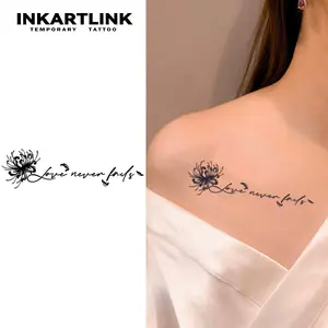 INKARTLINK Tattoo Tech, 2 Sheets Small Semi Permanent Tattoo, Adult Art Design Temporary Tattoos, Lasts 1-2 Weeks, Waterproof, Realistic Look (Lady's Floral Language equinox flower)