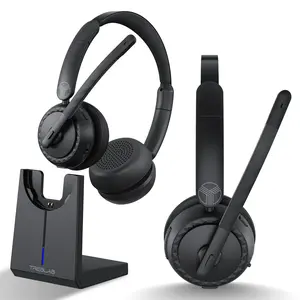 TREBLAB C7-Pro Ultra Comfortable Bluetooth Computer Headset with Mic, AI Noise Cancelling Microphone Audio