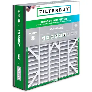 Filterbuy 20x25x5 Air Filter (1-Pack), Pleated MERV 8 Dust Defense HVAC AC Furnace Air Filters for Trion Air Bear, Generalaire, Skuttle, and More