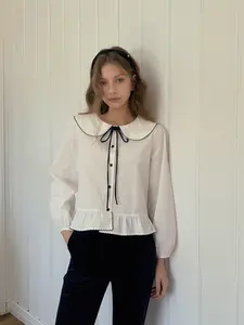[TWEE] Older Sailor-Collar Frill Long-Sleeve Blouse