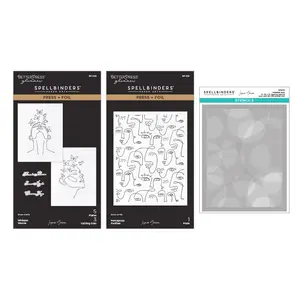 All My Senses Faces Press + Foil Plates and Stencil Bundle by Jaycee Gaspar