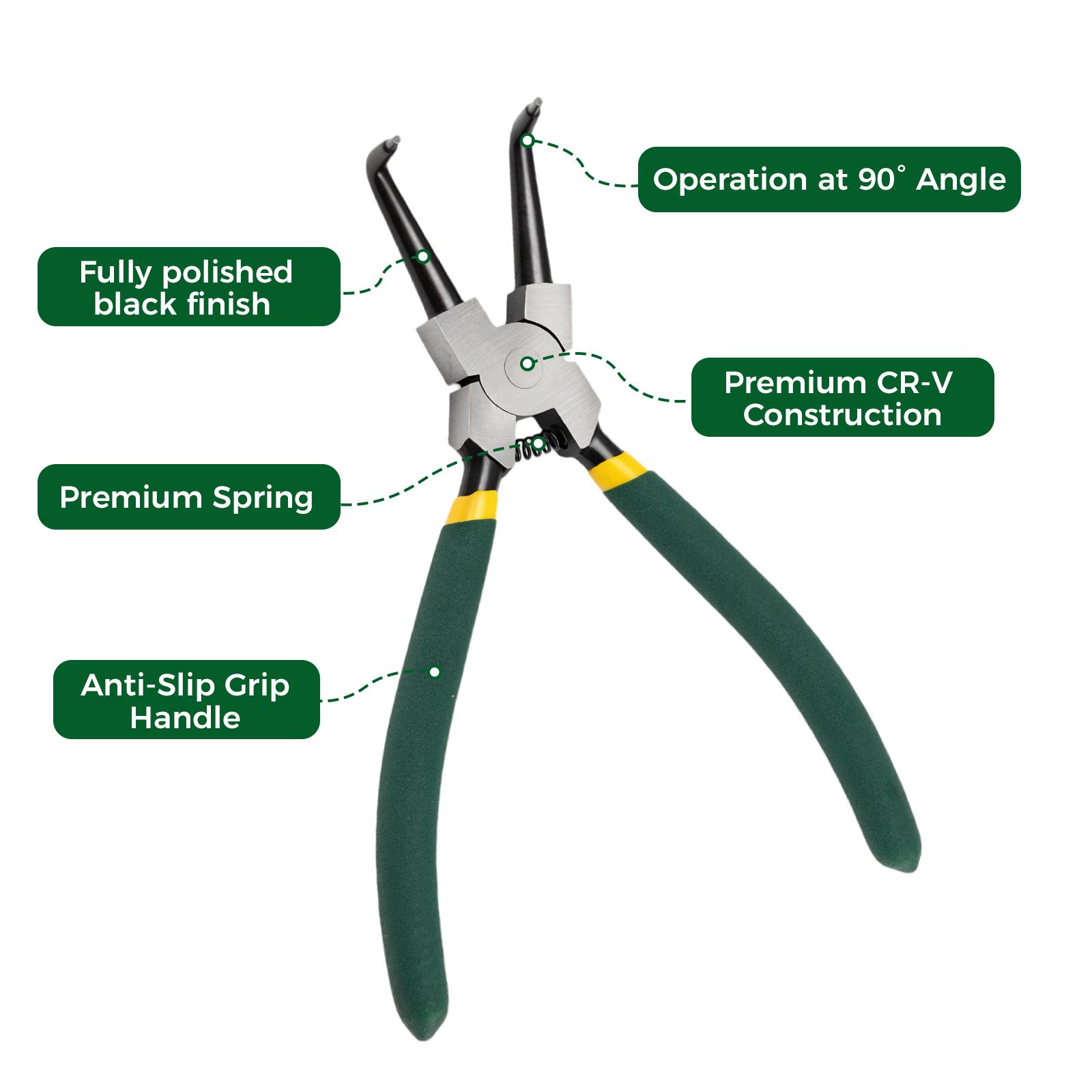 GJANSH 4 PCS Snap Ring Pliers Set, Heavy Duty Circlip Pliers Kit 7 Inch for Snap Ring Removal tool Retaining Straight Bent Lock Ring Pliers Set with Storage Case fathersdaygift