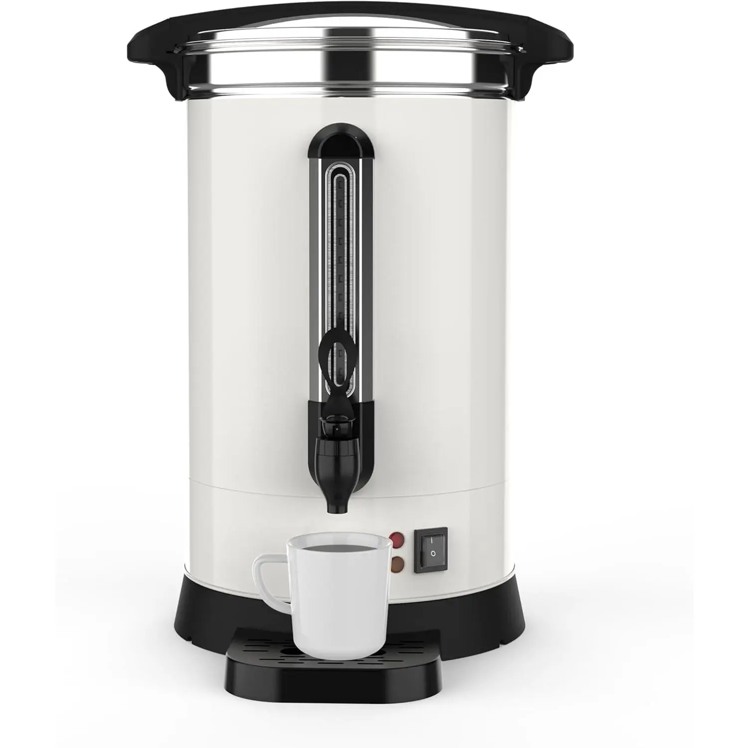 GARVEE Commercial Insulated Coffee Urn - 120-Cup 18L Double Stainless Steel Coffee Brewer & Hot Water Server with Insulation for Wedding, Business Meeting, Corporate Events