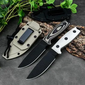 Professional Outdoor Multi-Purpose Fixed-Blade Knife D2 Steel Blade G10 Handle Ideal for Camping and Hiking Heavy-Duty Tool Includes Sheath Great Gift for Men