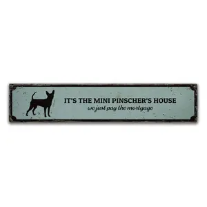 Mini Pinscher House Rustic Wood Sign