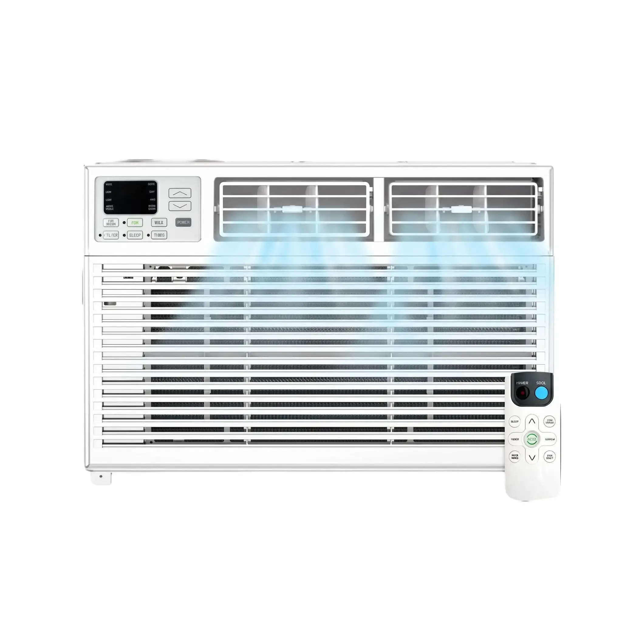 ZAFRO Window-Mounted Room Air Conditioner - Window AC Units, Energy Saver, Remote Control, Rapid Cool, Hydrocarbon R32 Refrigerant, Filter Light, Low-Noise Cooling for Calm Sleep, 52db Quiet Run, Eco Timer Setting