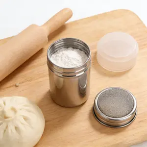 2pcs/4pcs Convenient Handle Powdered Sugar Shaker, 7oz Fine Mesh Stainless Steel Sifter