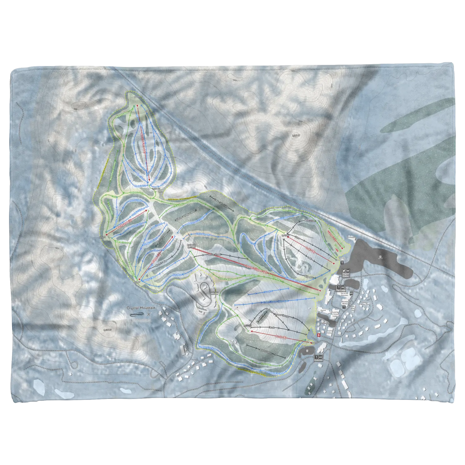 Crystal Mountain, Michigan Ski Resort Map Blanket
