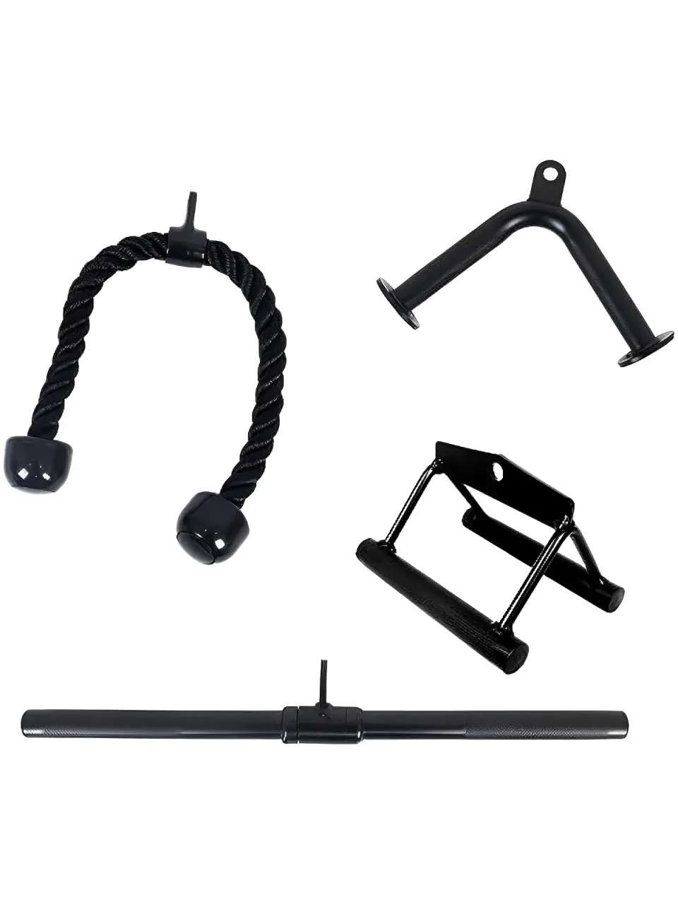 Heavy-Duty Cable Machine Attachments – Tricep Straight Bar, V Bar, LAT Pulldown Accessories (880 lbs Load Capacity) for Home Gym & Strength Training