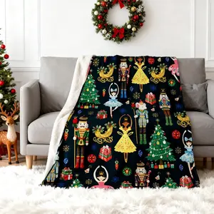 Christmas Nutcracker Flannel Blanket 60x50 Inch Ballet Dance Velvet Blanket Soft Warm Throws Blankets Xmas Home Decor Flannel Blanket Sofa Blanket Winter for Men Women