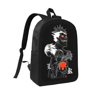 DEATH NOTE2 Anime Backpack - Ryuk Redemption Design School Bag with Death Note Graphic, Lightweight Large Capacity Backpack for Teens, Unisex College & Office Bag (Black/White/Red Accents) - Anime Fan Gift, Daily Carry, Bold Print, Comfortable Straps, for