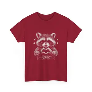 Raccoon Heart Hands Tee | Cute Woodland Animal Shirt