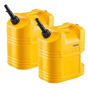 VEVOR Fuel Container, 5 Gallon, Gas Tank with Spout Clear Scale, 15 L/min Max Flow Rate, Secure Leak-proof, Portable Flat Fluid Container for Most Cars Motorcycle SUV ATV UTV, Yellow, 2 Packs
