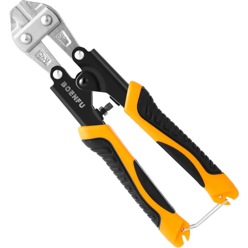 8-Inch Mini Bolt Cutter, Heavy-Duty Wire Cutter with Anti-Slip Handle & Tough Chromium Vanadium Blade - Perfect for DIY, Chains, and Wires