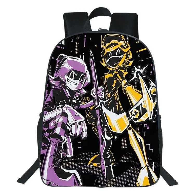 Red Radiant Block Character Print 3 In 1 Backpack Set Laptop Backpack Lunch Hand Tote Bag Stationery Case