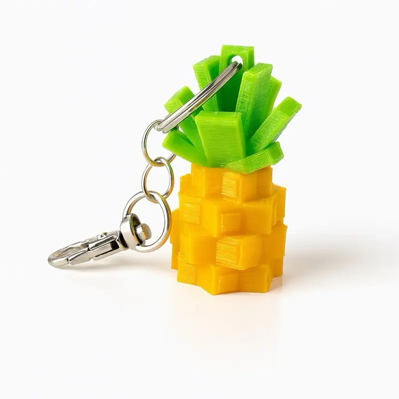 Roblox Grow a Garden Pineapple Keychain Yellow and Black Design with Smiley Face and Keyring Attachment United States