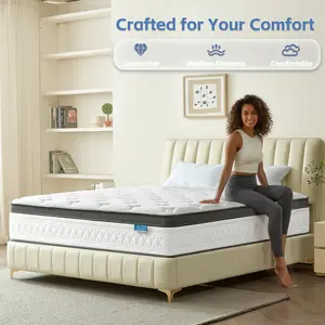 Multi-Size 10/12/14 in Full/Queen/King, Never-Sag Support, Motion-Free Isolation, Family-Focused Classic Feel, Boxed Shipping