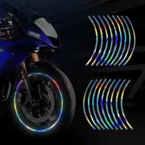 18PCS  Cool Reflective Effect Car Stickers Decal  Waterproof and Durable Easy Stickers  Suitable for Cars  Motorcycles  Sports Cars  Road Car Wheel Hub Modification Stickers  Night Safety Warning Rim Stickers Outdoor Riding Enthusiasts Accessories