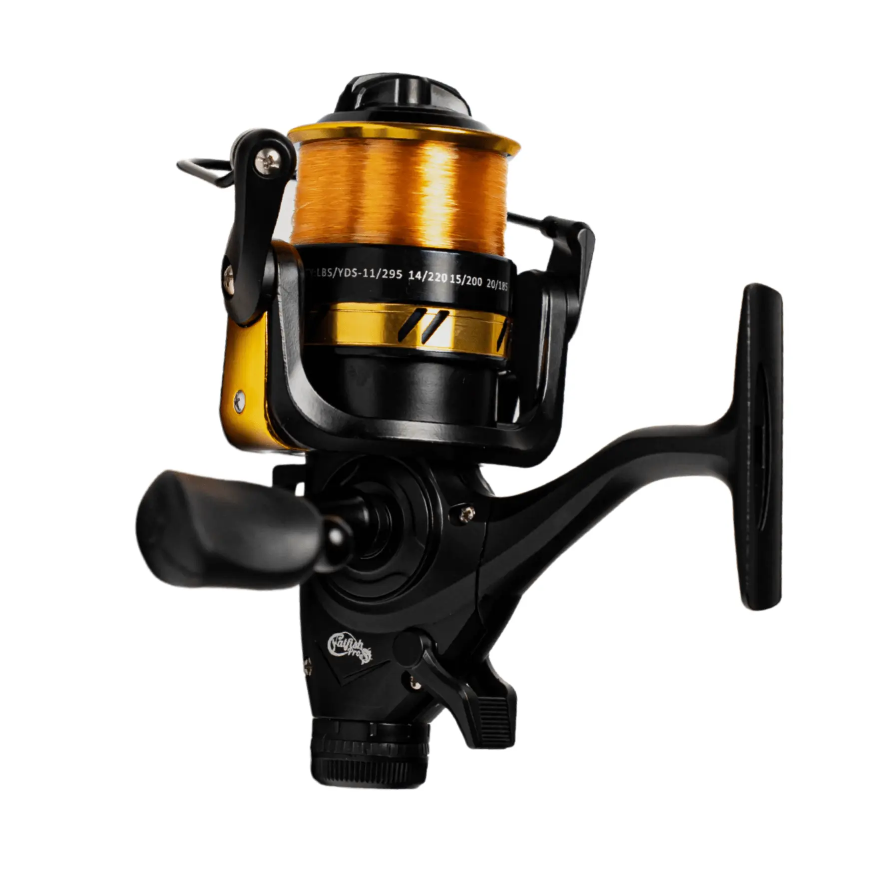 Catfish Pro Spinning Reel - Aluminium, Durable, Functional, Ergonomic, Ambidextrous Adjustable Unisex Handle, 20 lb High-Powered Drag System, High-Quality Steel Ball Bearings, Balanced Weight Lightweight for Beginner Catfish Anglers, Ready To Fish Fast, S