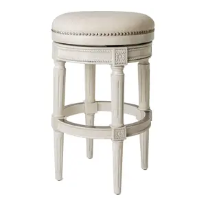 Maven Lane Pullman Backless Swivel Kitchen Bar Stool, White Oak Finish