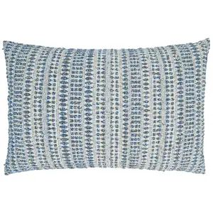 Saro  16 x 24 in. Woven Line Oblong Throw Pillow with Poly Filling, Black