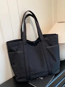 Women's tote bag, solid color shoulder bag, fashionable, versatile, casual and simple, suitable for college students to go to school, campus, travel to work, commuting, shopping, women's tote bag