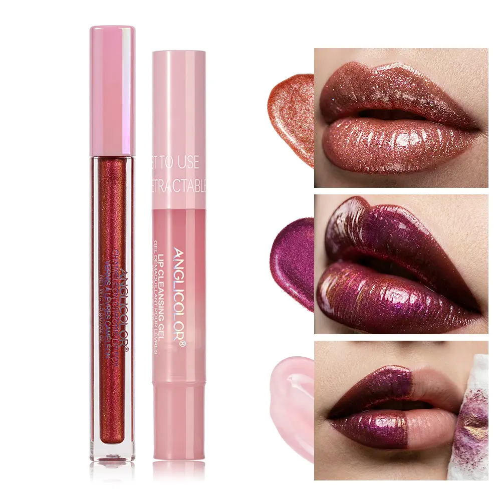 Color Changing Lip Tint & Makeup Remover Milk Set Long Lasting Lip Color Moisturizing Lip Gloss Natural Customized Shade Gentle Makeup Remover Kit Beauty Essential Lipstick Moisturizer Hydrate Moisture Hydrating Glossy Cosmetic Moisturizer Hydrate