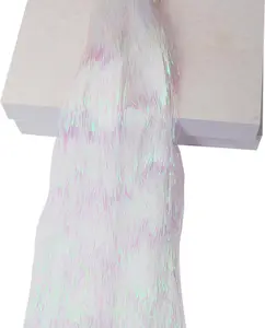 2000 Strands Iridescent Tinsel Icicles for Christmas Tree, Xmas, Birthday Party Wedding Decorations 19.8" Inch, White