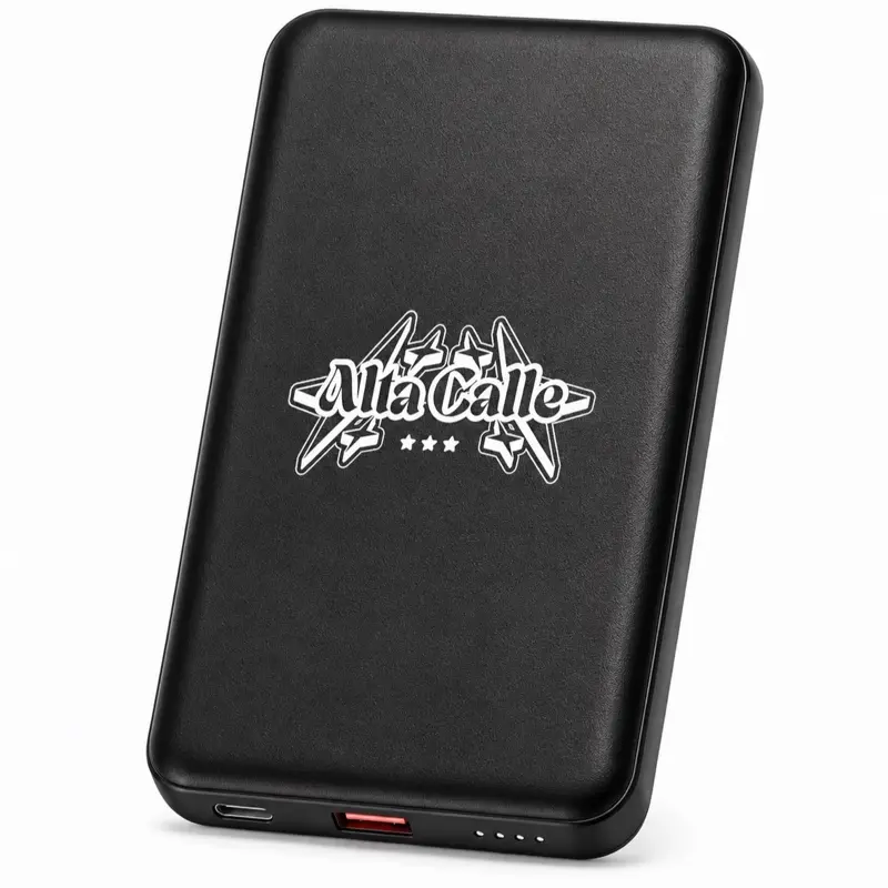 Alta Calle 5000mAh Magnetic Power Bank - 20W Fast Charging, USB-C & Lightning Ports, Portable Charger for iPhone and Android Devices