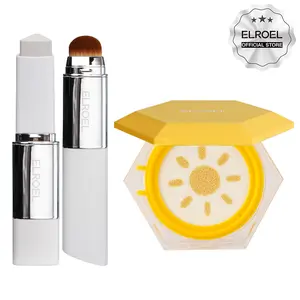 ELROEL Blanc Cover Cream Stick V Color-Changing Foundation (204 Tan) + Pang Pang Big Sun Cushion Plus SPF50+ PA++++ (0.88 oz)