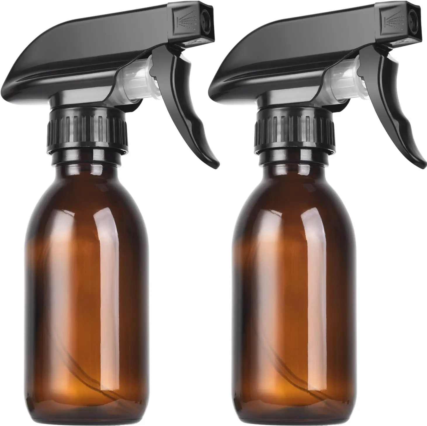 4oz Amber Glass Spray Bottles (2 Pack) - Refillable with Dropper, Funnel & 4 Labels | UV Protection for Essential Oils, Hair Care, Cleaning Solutions