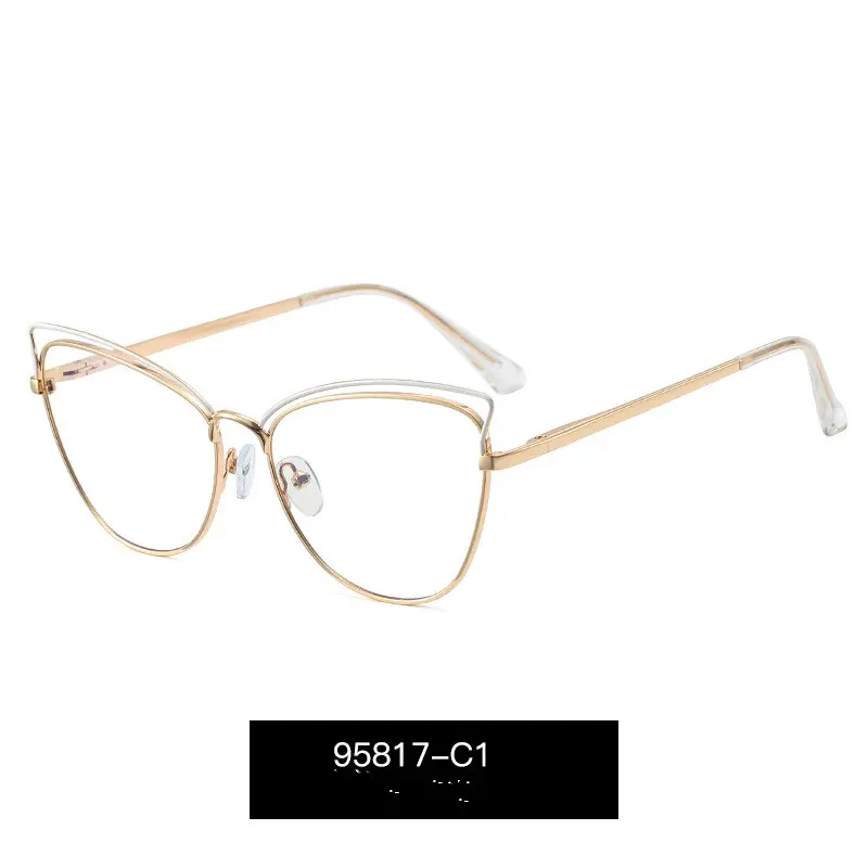 Two Color Eyeglass Frame Trend Full Frame Flat Lens