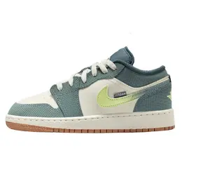 Youth Jordan 1 Low SE Sea Glass/LT Lemon Twist-Hasta (IB7112 001) (GS)